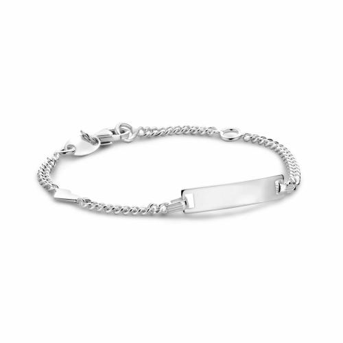 Graveerarmband, zilver met hartje (verstelbaar: 9-11cm.) - 13455