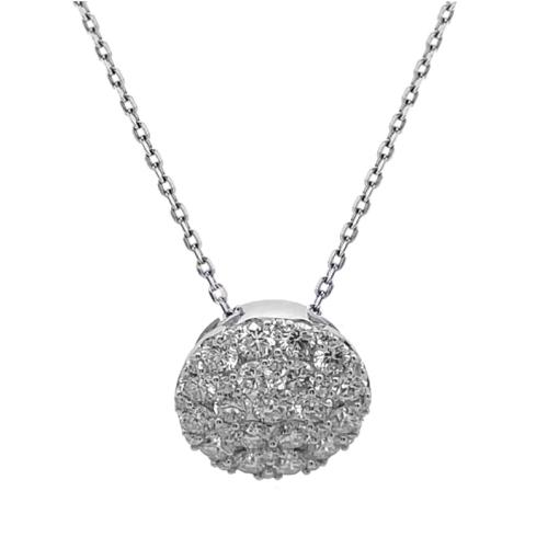 Hanger, 14krt.witgoud met zirkonia excl.collier (diameter: 6,8mm.) - 13566