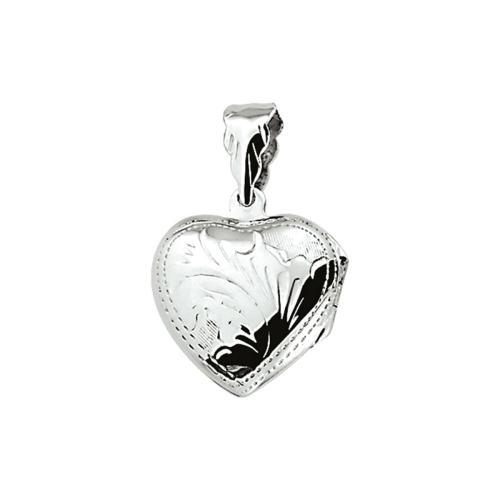 medaillon > hart bol 20x19mm.vol grave - 14208