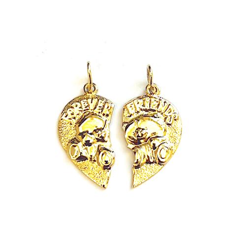 Hanger, 14krt.goud breekhart "Forever Friends" - 1425