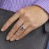 HC Ring, zilver gerhodineerd "royal Kate" ovaal zirkonia/synt.saffier. 8x6mm. (maat 17,75) - 14304