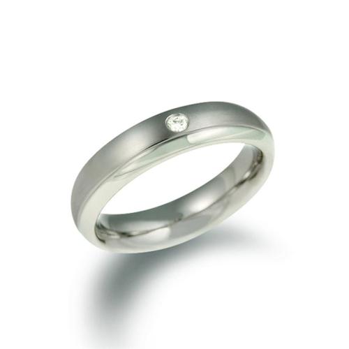 Boccia, Ring titanium model 0130-11 breedte: 5mm. met diamant 0,03ct. (maat 56) - 15175