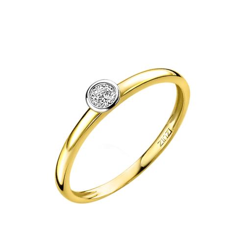 Zinzi Ring, model ZGR147 14krt.goud met zirkonia (mt.54) - 15203