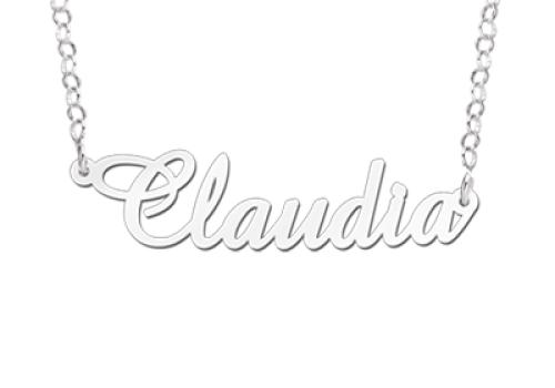 HC Naamketting, model Claudia (Zilver) lengte 42 cm. - 15349