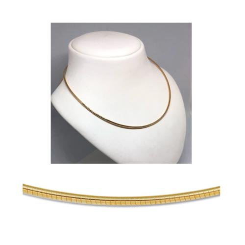 HC Collier, 14krt.geelgoud omega 1,5mm. (lengte: 42cm.) - 15505