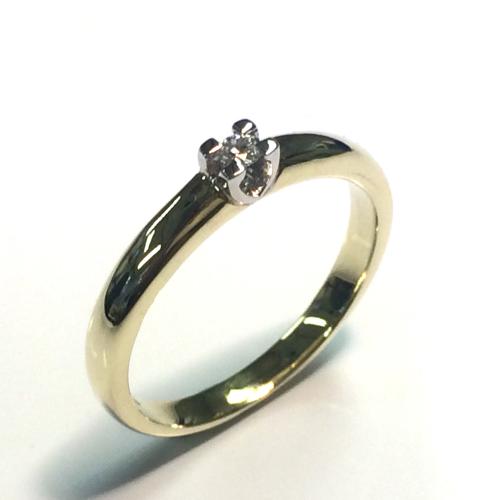 Eclat Solitairring, model R22-5B 0,05ct.diamant (maat 17,5) - 16072