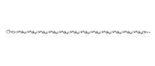 HC Armband, zilver met zirconia (lengte: 18cm.) - 16228