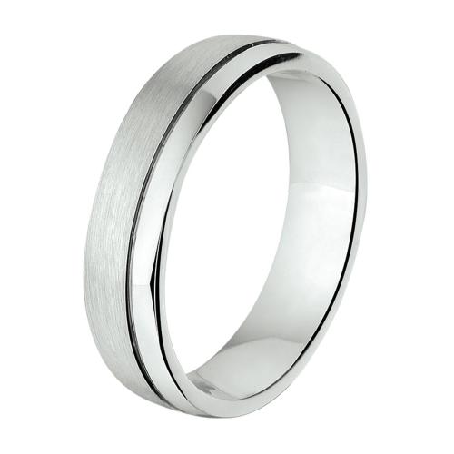 Amorio Ring, zilver gerhodineerd breedte 5mm. (maat 20) GLADDE RING - 16377