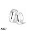 Amorio Ring, zilver gerhodineerd breedte 6mm. (maat 17,5)  RING MET ZIRCONIA - 16392