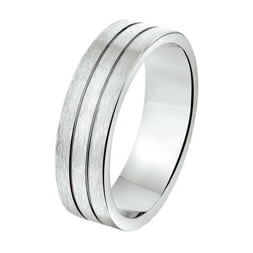 Amorio Ring, zilver gerhodineerd breedte 6mm. (maat 20)  GLADDE RING - 16395