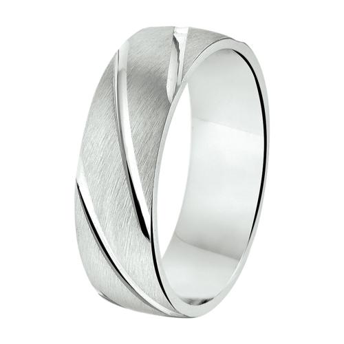 Amorio Ring, zilver gerhodineerd breedte 6.5mm. (maat 20) GLADDE RING - 16400