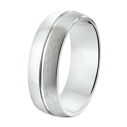 Amorio Ring, zilver gerhodineerd breedte 7mm. (maat 20) GLADDE RING - 16406