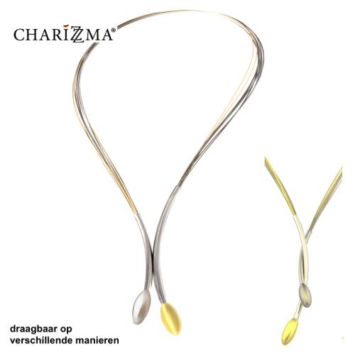 Charizzma Collier, edelstaal/edelsstaal-verguld met magnetische sluiting (45cm.) - 16901
