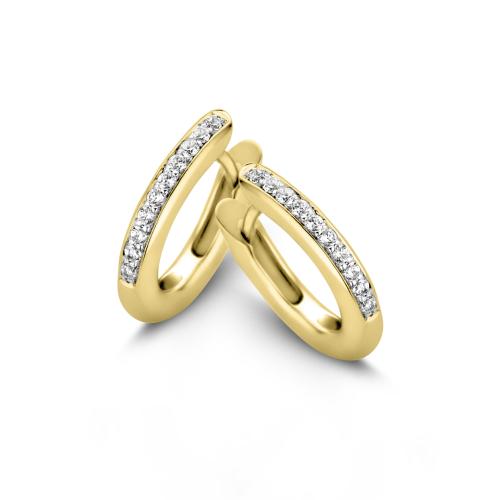 MY iMenso Oorringen, model 12-0071 zilver geelverguld met zirconia - 17261