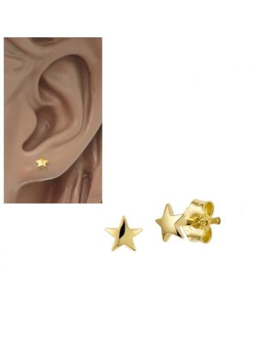 HC Oorknop, 14krt goud ster (4,5mm.) - 17291