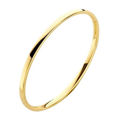 Fjory Bangle, 14krt.goud met massief zilveren kern (breedte 4mm.- diameter:61mm) - 17309