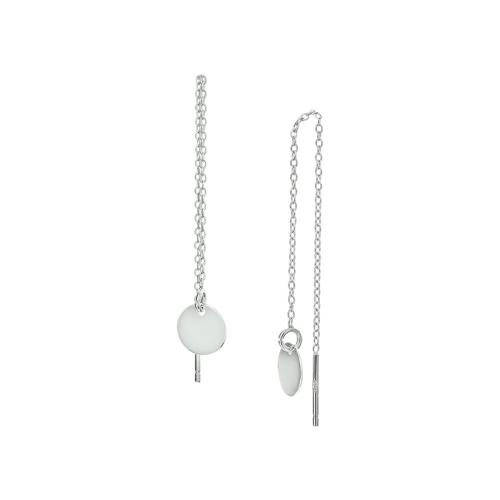 Oorhangers, zilver doortreksysteem met cirkel - 17338