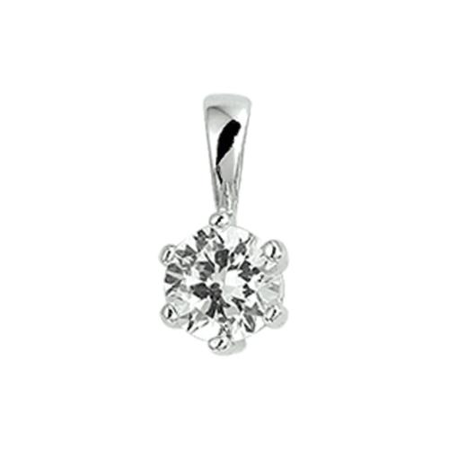HC Hanger, zilver met zirconia (steenmaat: 6mm.) - 17413