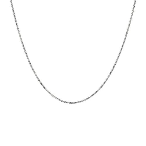 Collier, zilver gerhodineerd rond venetiaans (lengte: 38cm.) - 17416