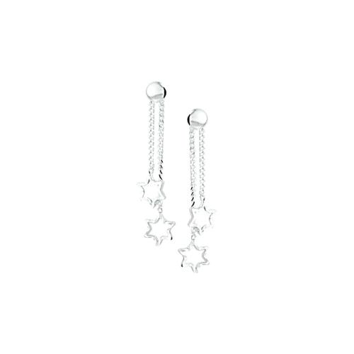 Oorhangers, zilver gerhodineerd sterretjes - 17437