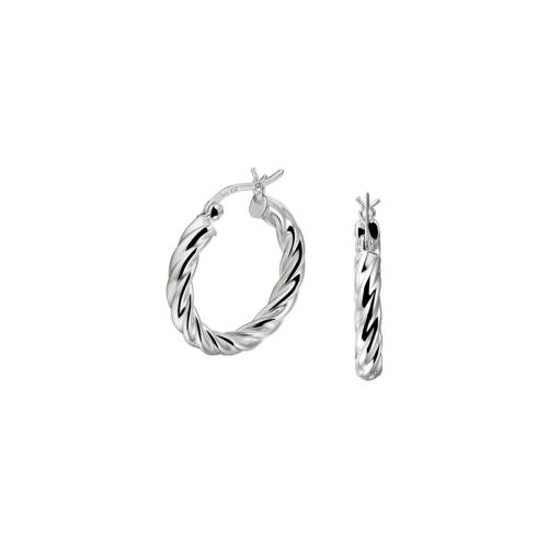 Creolen, zilver gerhodineerd getorst (26x4mm.) - 17439