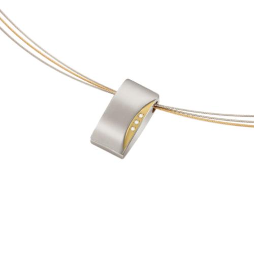 Boccia Hanger, titanium/bicolour  model 0793-04 met diamant 0,015ct. (excl. collier) - 17503