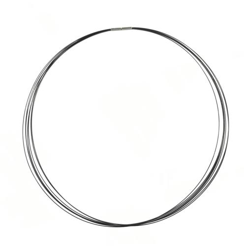 HC, Collier, staal zwart (7-draads - 42cm.) - 17547