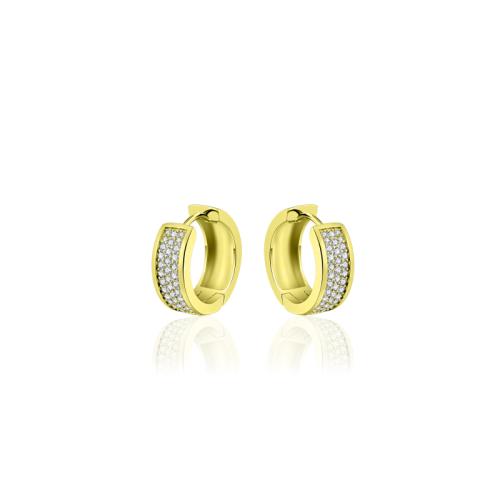 HC Oorringen, zilver verguld met zirconia (7x20mm) - 17700