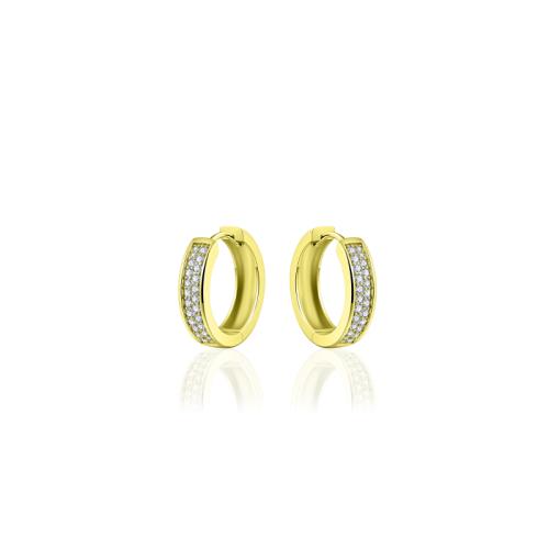 HC Oorringen, zilver verguld met zirconia (5x20m) - 17752