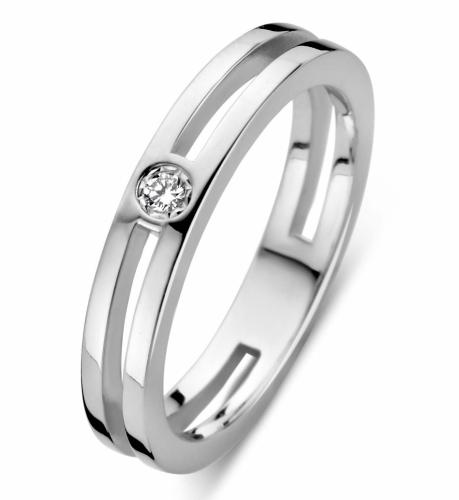 Rosa Di Luca Ring, zilver met diamant 0,03ct. (maat 58) - 17874