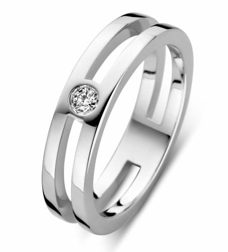 Rosa Di Luca Ring, zilver met diamant 0,06ct. (maat 58) - 17875