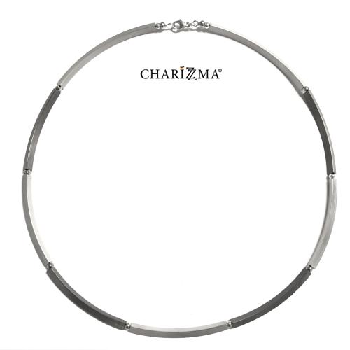 Charizzma Collier, zilver/zilver-oxie (buisdikte:3,54mm.- lengte:457cm.) - 17985