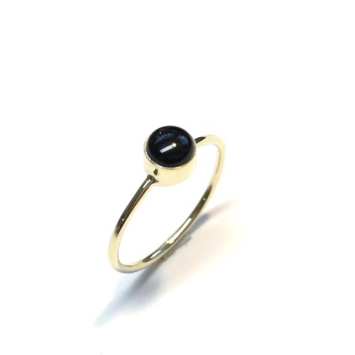 Eclat Ring, 14krt.goud met onyx 5mm. (maat 16,5) - 18176