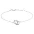HC Armband, zilver gerhodineerd met 2 draadringetjes (16-19cm.) - 18229