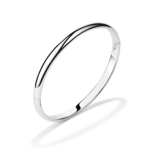 HC Bangle, zilver massief halfrond (60x6mm.) - 18386