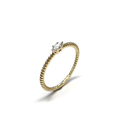 Eclat Ring, 14krt.goud met diamant 0,10ct. (maat 17,25) - 18472