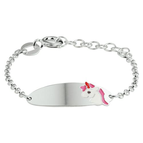 HC Graveerarmband zilver met eenhoorn (lengte: 13-15cm.) - 18572