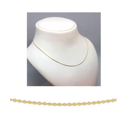 HC Collier, 14krt.goud ankerschakel 1mm. (lengte verstelbaar: 41-45cm.) - 18580