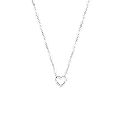 Collier, zilver gerhodineerd met hart (36-40cm.) - 18588