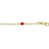 HC Kinderarmband, 14krt.goud met 3x bloedkoraal (lengte: 9-11cm.) - 18679