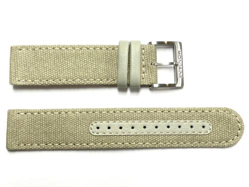Mondaine Horlogeband, 20mm Beige Linnen L=185mm - 18713