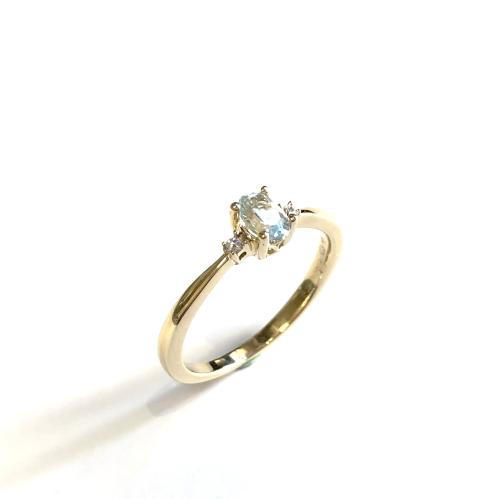 Eclat Ring, 14krt.goud met topaas en 0.02ct.diamant (maat 16) - 18738