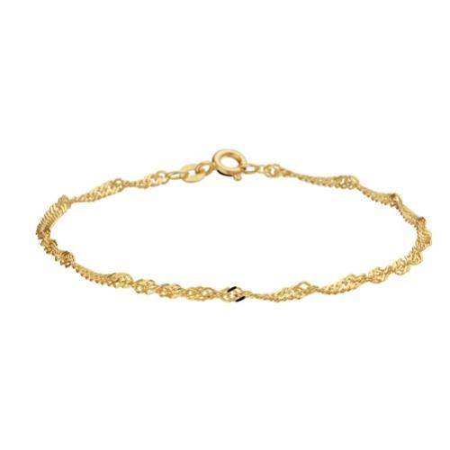 HC Armband, 14krt.goud singapore-schakel 2,3mm. (lengte:19cm.) - 18865