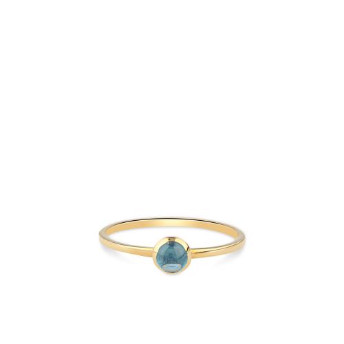 Swing Jewels Ring, 14krt goud met blauw zirkonia 5mm. (maat 54) - 19027