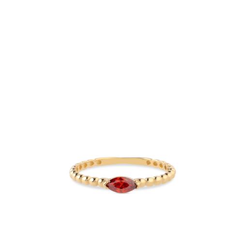 Swing Jewels Ring, 14krt goud met oranje-rood zirkonia 6mm. (maat 54) - 19049