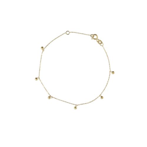 Jackie Armband, 14krt.goud Bubbles (lengte: 17-19cm.) - 19059