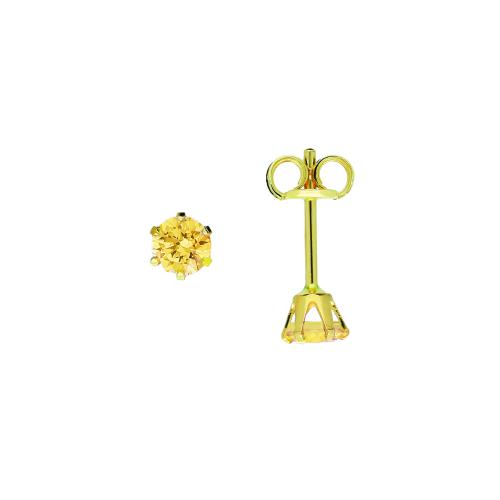 Jackie Oorknoppen, 14krt.goud met citrien (3mm.) - 19061
