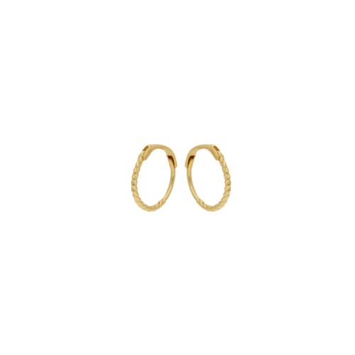 Jackie klap-oorringen, 14krt.goud Twist (10x1mm.) - 19068