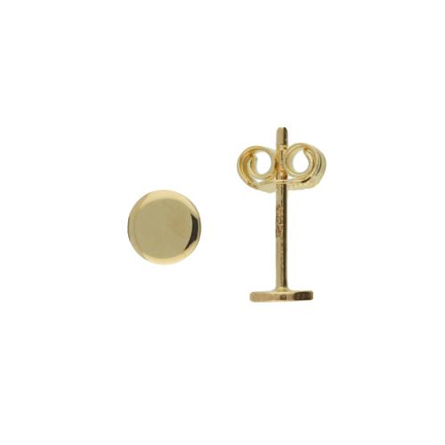 Jackie Oorknoppen, 14krt.goud Discs (5mm.) - 19069