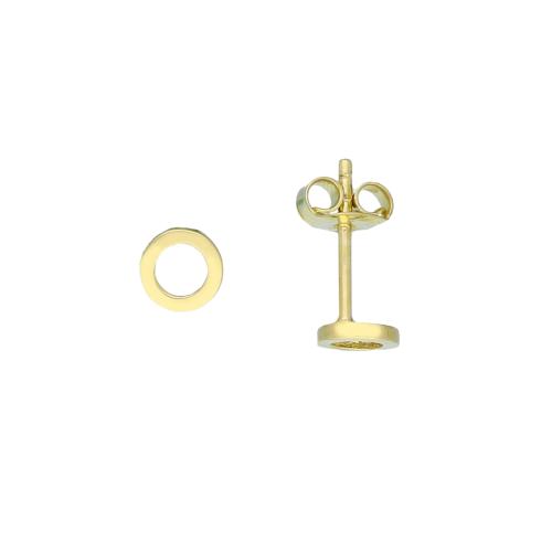 Jackie Oorknoppen, 14krt.goud Circle Silhouette (5mm.) - 19073